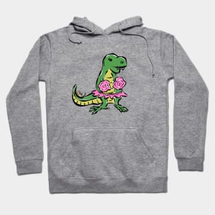 Cheer Leader Cheerleader Tyrannosaurus Dinosaur Dino Cartoon Cute Character Hoodie